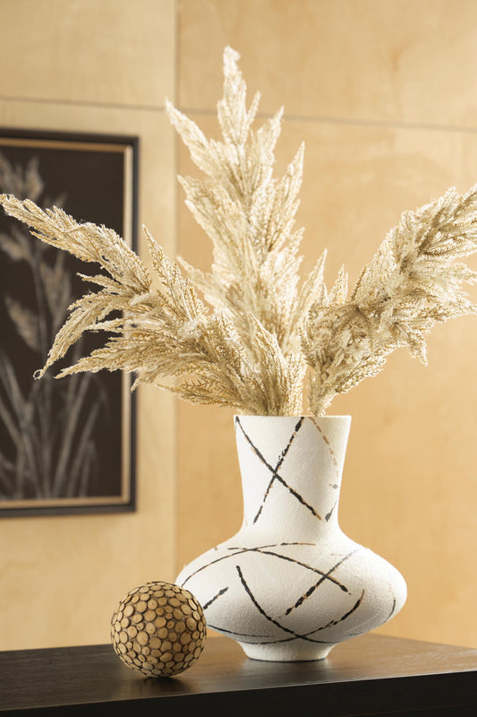 Brockford - Vase - Cream / Black / Brown by Ashley – view 2
