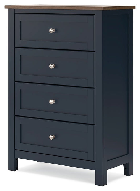 Landocken - Four Drawer Chest - Brown / Blue by Ashley – view 2