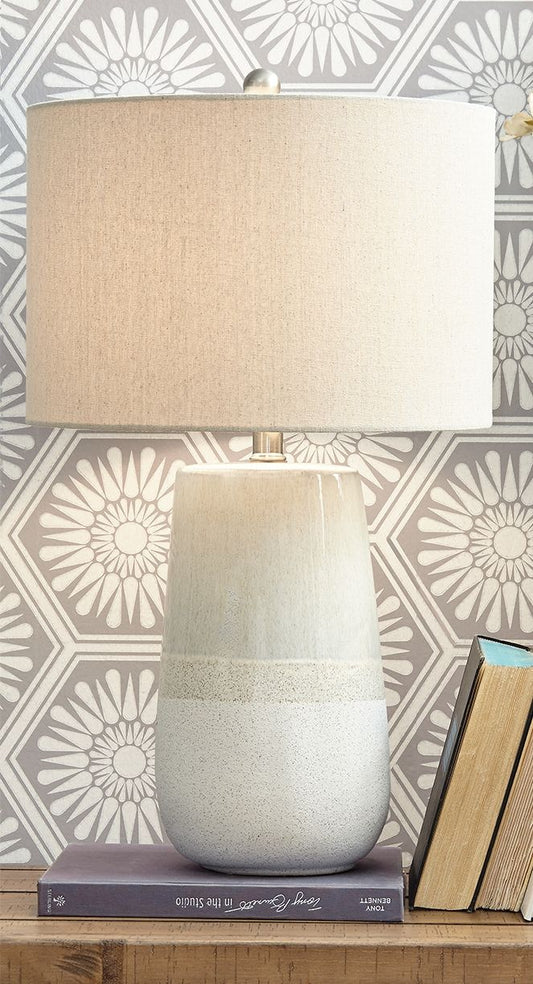 Shavon - Ceramic Table Lamp - Beige / White by Ashley – view 2