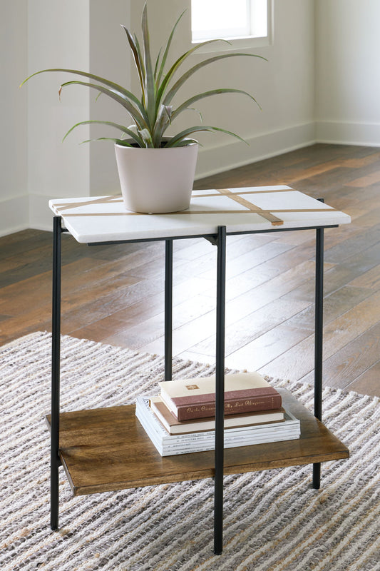 Braxmore - Accent Table - White / Light Brown by Ashley – view 2