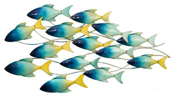 Dullcott - Indoor/Outdoor Wall Decor - Blue / Teal / Yellow by Ashley – Wall Decor