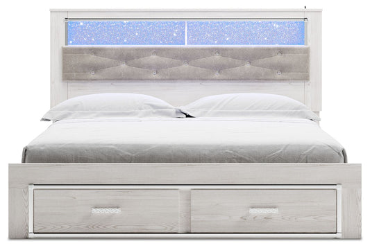 Altyra - King Upholstered Bookcase Bed With Storage - White by Ashley – view 2