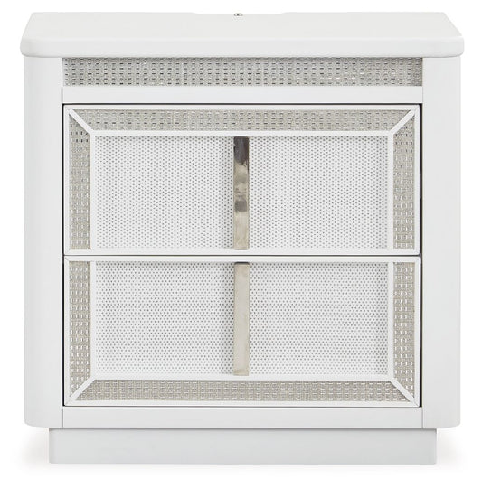 Chalanna - Two Drawer Night Stand - White by Ashley – view 2