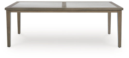 Rainier Ranch - Rectangle Dining Table With Umbrella Option - Brown / Beige by Ashley – view 2
