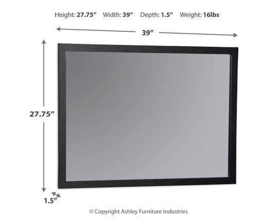Danziar - Bedroom Mirror - Black by Ashley – view 2