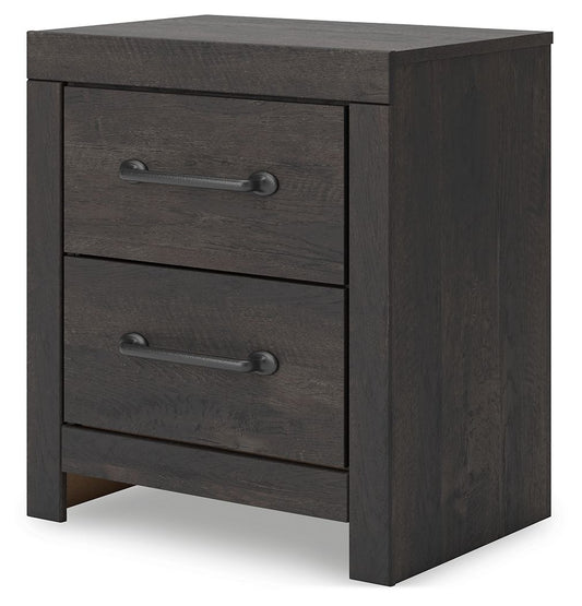 Hollivern - Two Drawer Night Stand - Dark Gray by Ashley – view 2