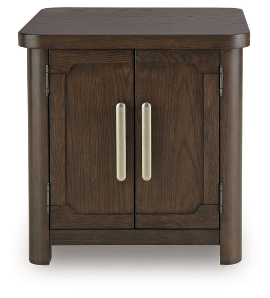 Breckington - Rectangular 2-door End Table - Dark Brown by Ashley – view 2