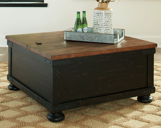 Valebeck - Lift Top Cocktail Table - Black / Brown by Ashley – view 2