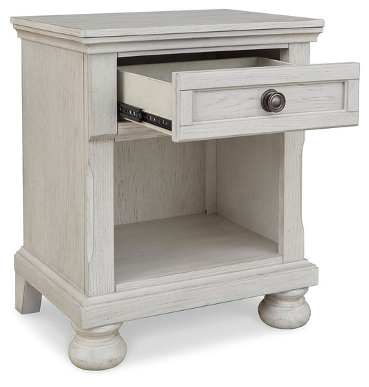 Robbinsdale - One Drawer Night Stand - Antique White by Ashley – view 2