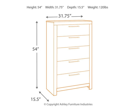 Derekson - Five Drawer Chest - Multi Gray – view 2