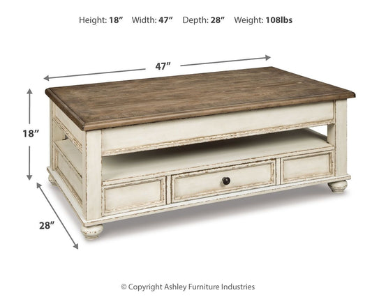 Realyn - Lift Top Cocktail Table - White / Brown by Ashley – view 2