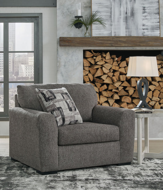Gardiner - 2 Pc. - Chair And A Half, Ottoman - Pewter by Ashley – view 2