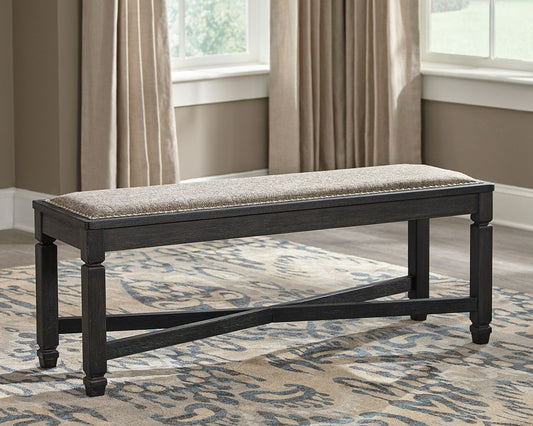 Tyler Creek - Upholstered Bench - Black / Grayish Brown by Ashley – view 2