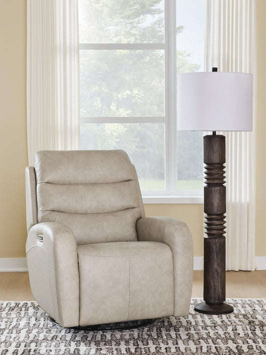Motion-Max - Swivel Glider Power Recliner - Stonewash by Ashley – view 2