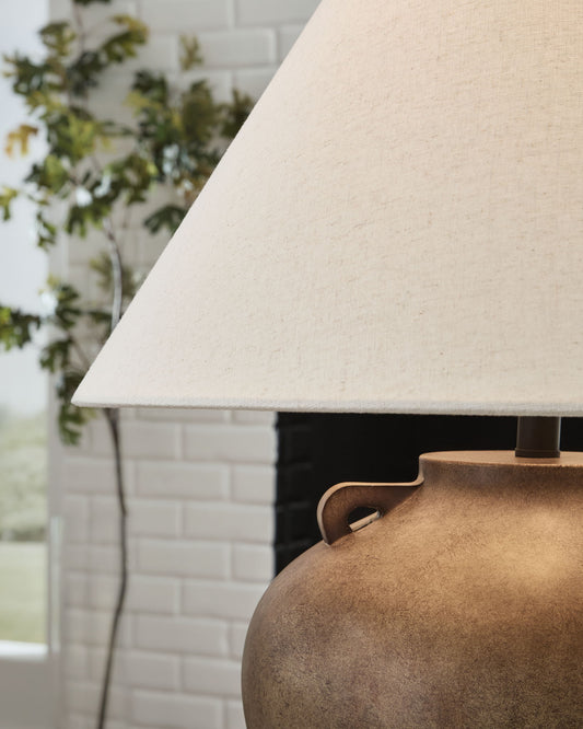 Ferrilby - Poly Table Lamp - Antique Beige by Ashley – view 2