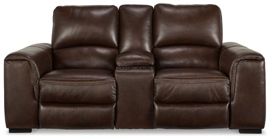 Alessandro - PWR REC Loveseat/Con/Adj HDRST - Walnut by Ashley – view 2