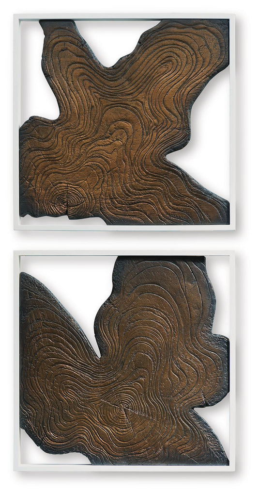 Landley - Wall Decor Set (Set of 2) - Brown / White by Ashley – view 2