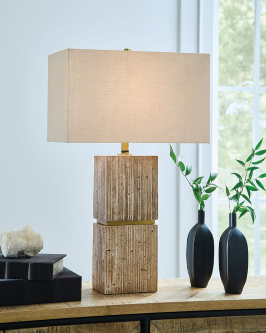 Laddner - Poly Table Lamp - Beige by Ashley – view 2