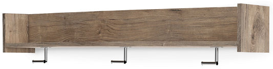 Oliah - Wall Mounted Coat Rack w/Shelf - Natural by Ashley – view 2