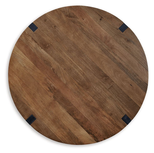 Hanneforth - Round Cocktail Table - Brown by Ashley – view 2