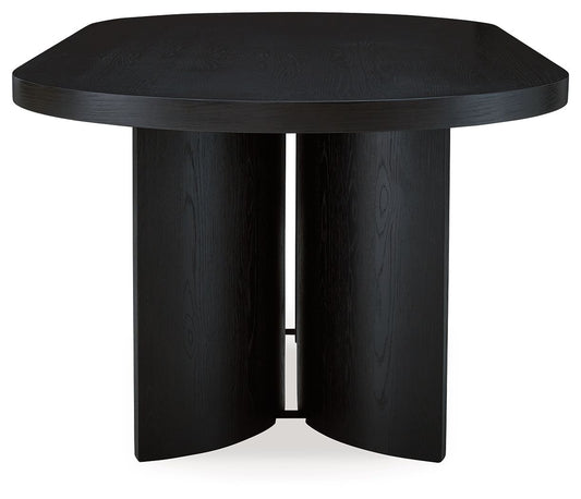 Rowanbeck - Oval Dining Room Table - Black by Ashley – view 2