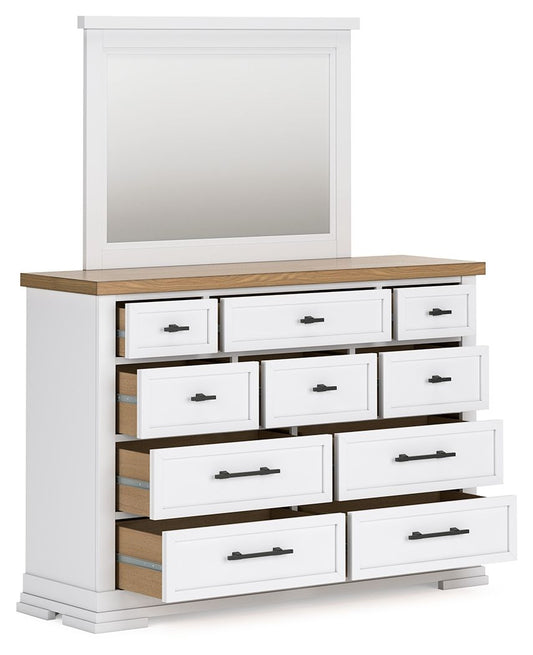 Ashbryn - Dresser And Mirror - White / Natural – view 2