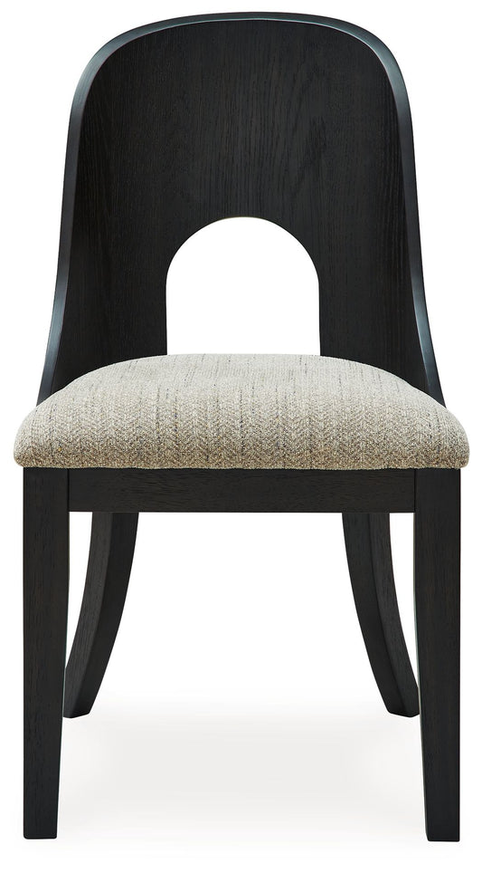 Rowanbeck - Dining Upholstered Side Chair (Set of 2) - Gray / Black by Ashley – view 2