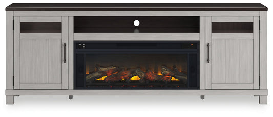 Darborn - 88" TV Stand With Electric Infrared Fireplace Insert - Gray / Brown by Ashley – view 2