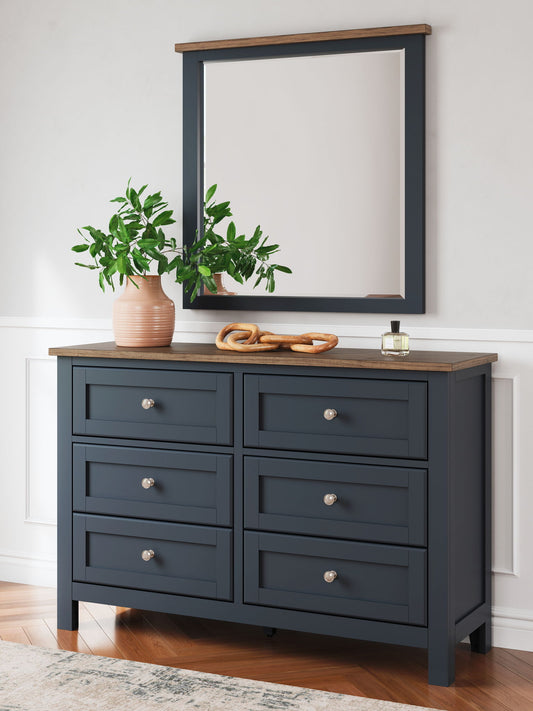 Landocken - Dresser and Mirror - Brown / Blue by Ashley – view 2