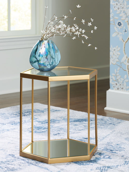 Veerwick - Accent Cocktail Table - Gold Finish by Ashley – view 2