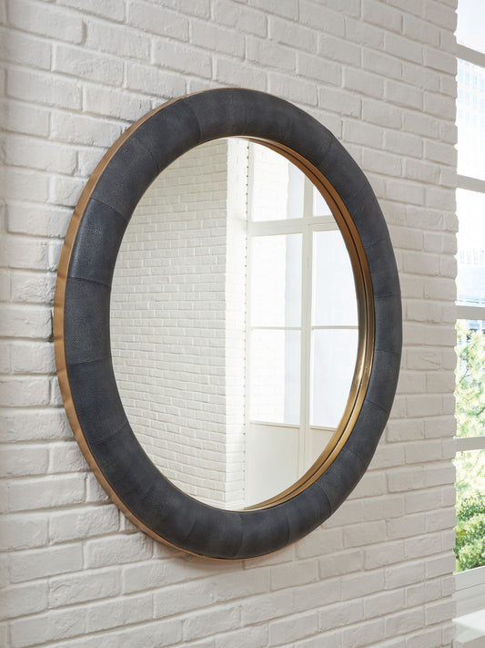 Corinsworth - Accent Mirror - Charcoal / Brass Finish by Ashley – view 2