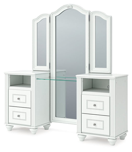 Kozlani - Vanity With Mirror - White by Ashley – view 2