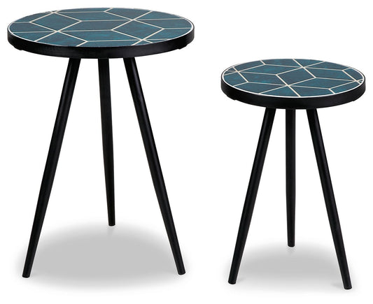 Clairbelle - Accent Table (Set of 2) - Teal by Ashley – view 2