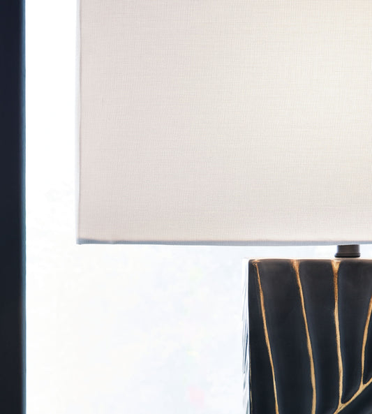 Bartlen - Poly Table Lamp - Black / Gold Finish by Ashley – view 2
