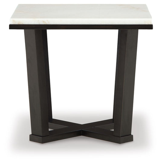 Fostead - Square End Table - White / Espresso by Ashley – view 2