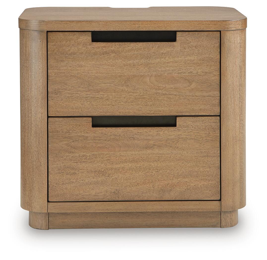 Pamaria - Two Drawer Night Stand - Light Brown by Ashley – view 4