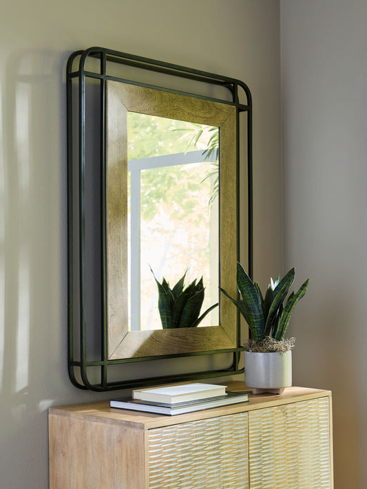 Beelman - Accent Mirror - Black / Brown by Ashley – view 2