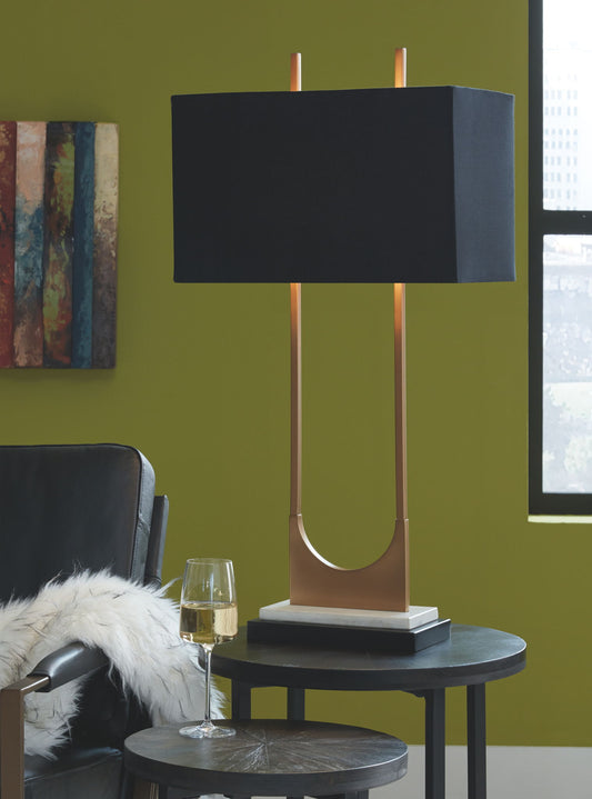 Malana - Metal Table Lamp - Brass Finish by Ashley – view 2
