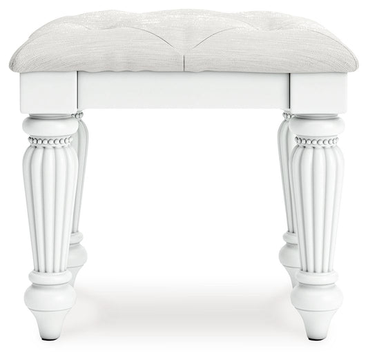Kozlani - 3 Pc. - Vanity, Mirror And Stool - White – view 2