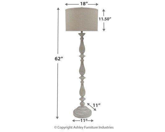 Bernadate - Poly Floor Lamp - Whitewash by Ashley – view 2