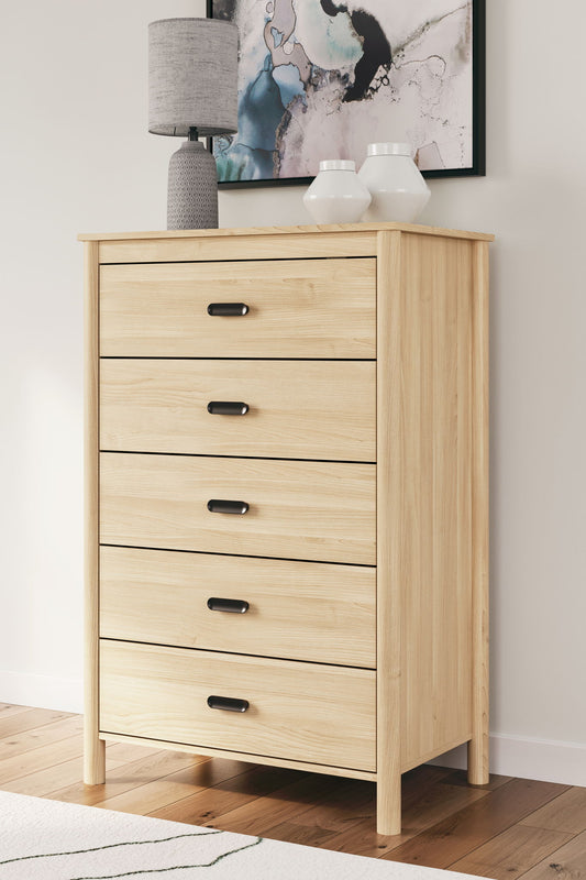 Cabinella - Five Drawer Chest - Tan by Ashley – view 2