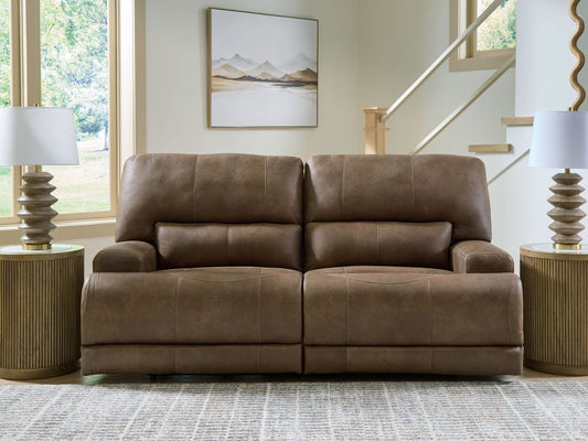 Beckley Place - 2 Seat Power Reclining Sofa With Adjustable Headrest - Earth by Ashley – view 2