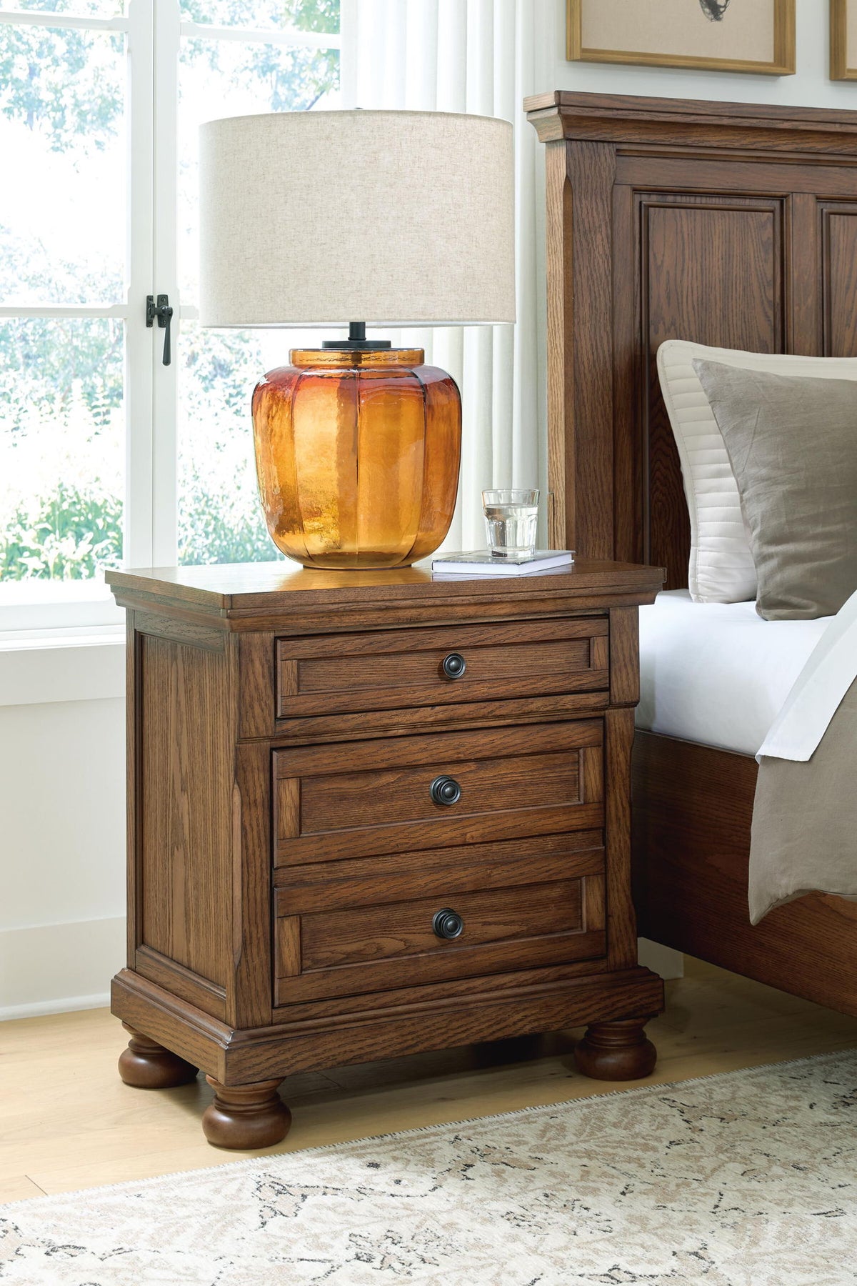Zackaryn - Two Drawer Night Stand - Warm Brown by Ashley – view 4