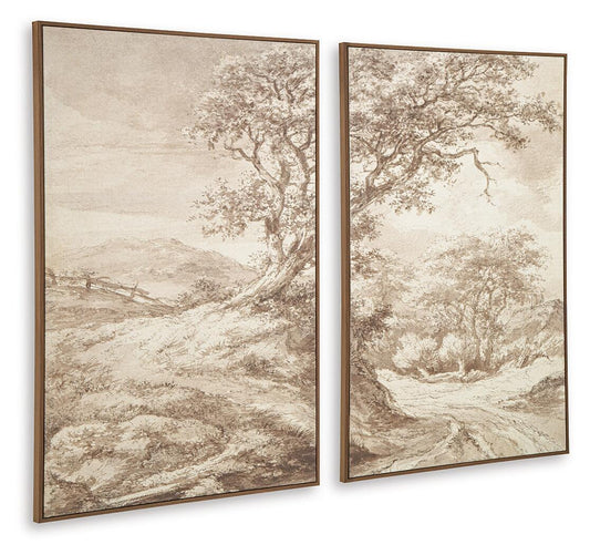 Stormish - Wall Art Set (Set of 2) - Beige / Brown by Ashley – view 2