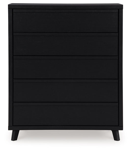 Danziar - Five Drawer Wide Chest - Black by Ashley – view 2
