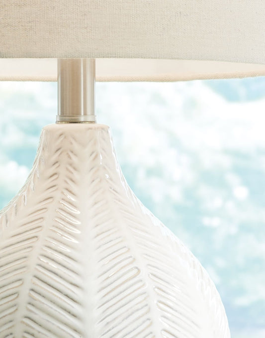 Rainermen - Ceramic Table Lamp - Off White by Ashley – view 2