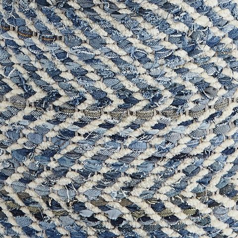 Chevron - Pouf - Blue by Ashley – view 2