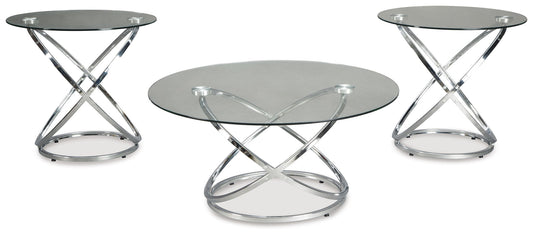 Hollynyx - Occasional Table Set (Set of 3) - Chrome Finish by Ashley – view 2