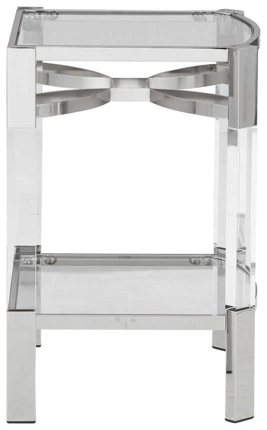 Chaseton - Accent Table - Clear / Silver Finish by Ashley – view 2