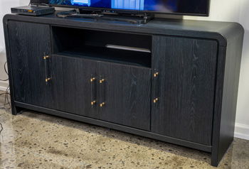 Clanden - Large TV Stand - Black by Ashley – TV Stands